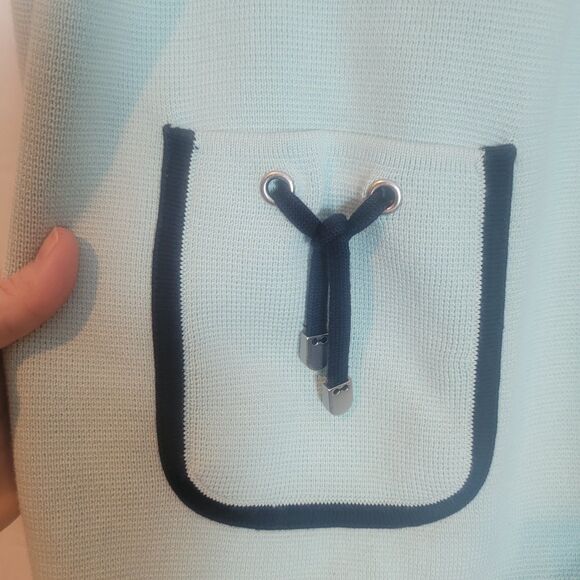 Talbots Knit Sweater Blazer Cardigan Women's Size 1X Light Blue Career Office - Picture 5 of 11